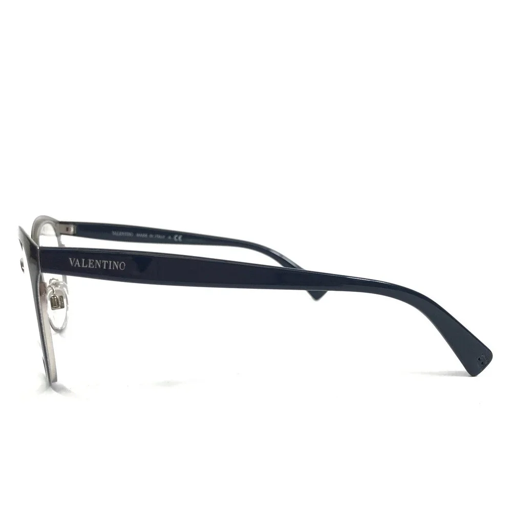 Valentino Eyeglasses Frames VA1004 3010 Blue Silver Cat Eye Full Rim 52-19-140